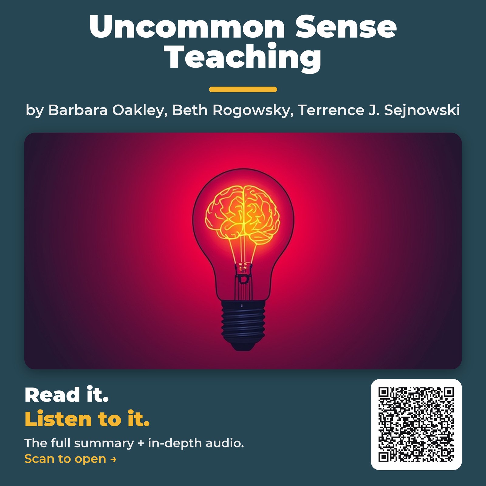 Uncommon Sense Teaching — by Barbara Oakley, Beth Rogowsky, Terrence J. Sejnowski