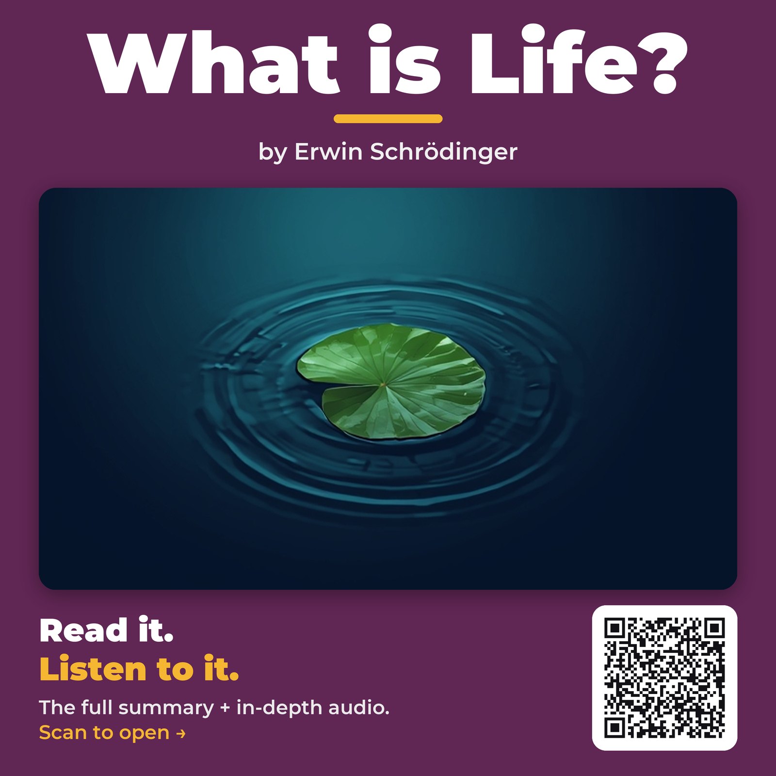 What is Life? — by Erwin Schrödinger