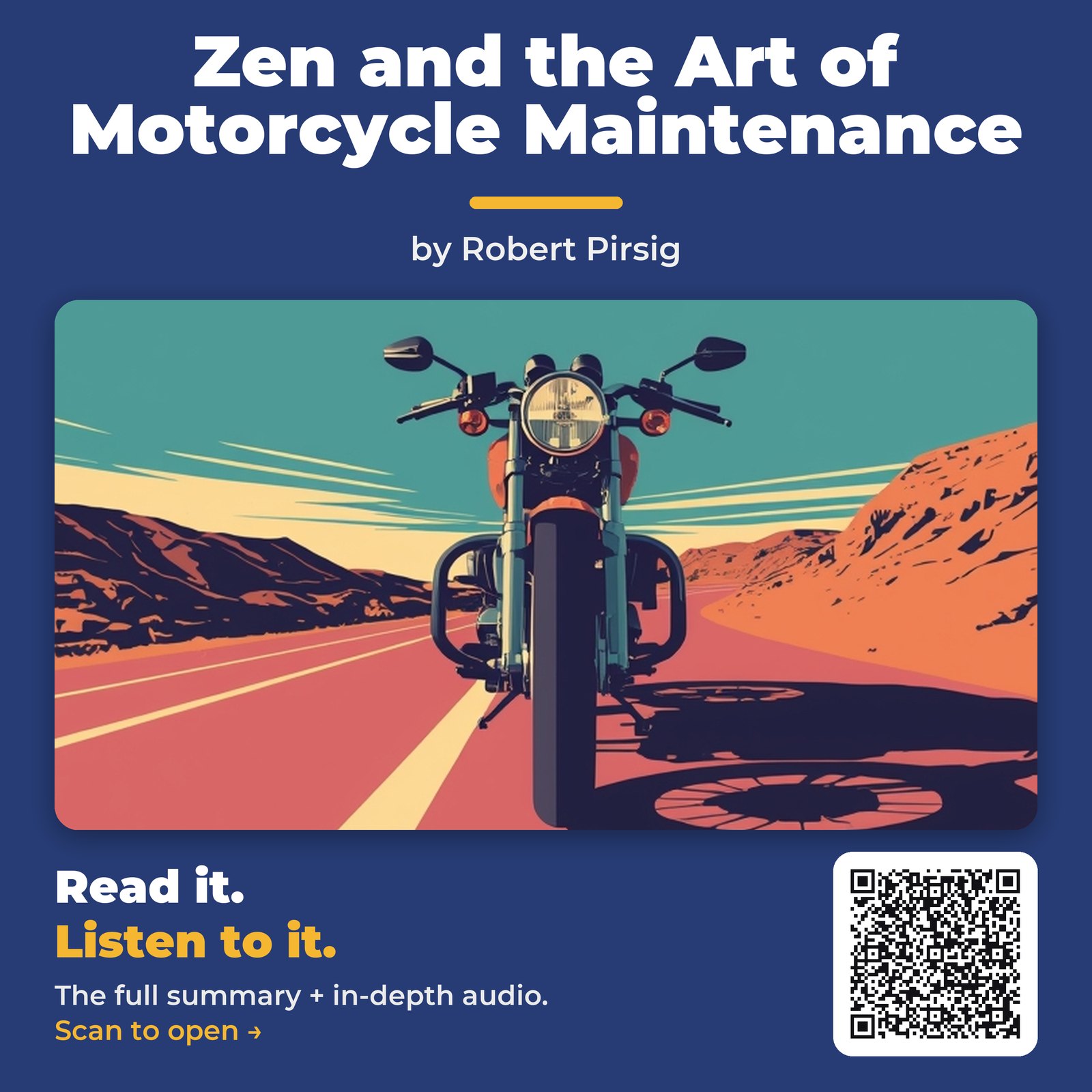 Zen and the Art of Motorcycle Maintenance — by Robert Pirsig